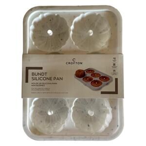 NIB Crofton Mini Bundt Silicone Pan 6 Cavity Baking Mold Nonstick